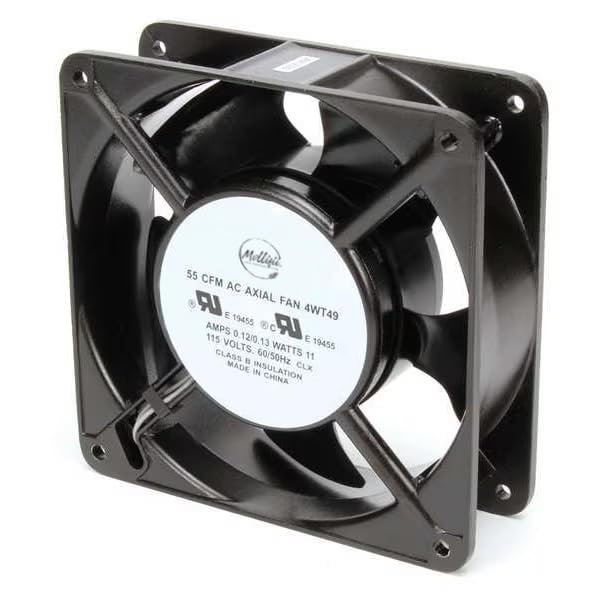 Axial Fan, Square, 115V AC, 1 Phase, 55 cfm, 4 11/16 in W., Mfr: 4WT49-A
