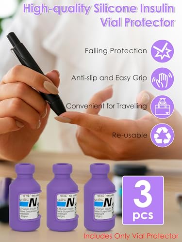 Image of YOUSHARES Insulin Vial Cover Insulin Bottle Protector - Silicone Protective Case for 10ml Short Insulin Vials, Durable Vial Case, Soft and Flexible Diabetes Vial Care