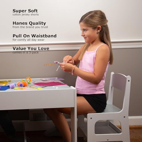 Hanes Little Girls' Jersey Short (Pack of 3)2