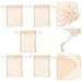 HEANUJJ Cotton Linen Soap Bags Drawstring Storage Pouch Mesh Foaming Soap Saver for Shower Bathing (Mixed Color)