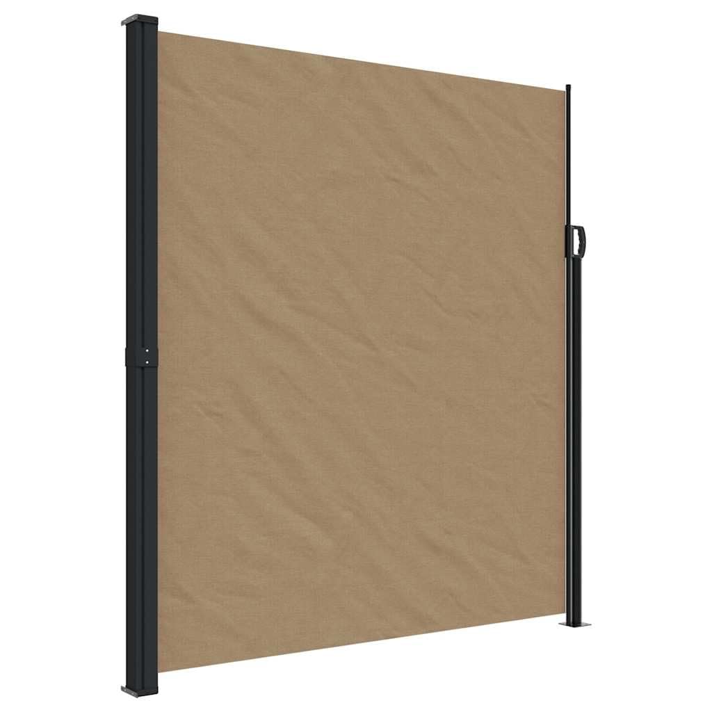 vidaXL Retractable Side Awning, Outdoor Privacy Screen for Garden Balcony Terrace Patio Yard, UV Resistant Sunshade Shelter, Taupe 220x600 cm — image 1