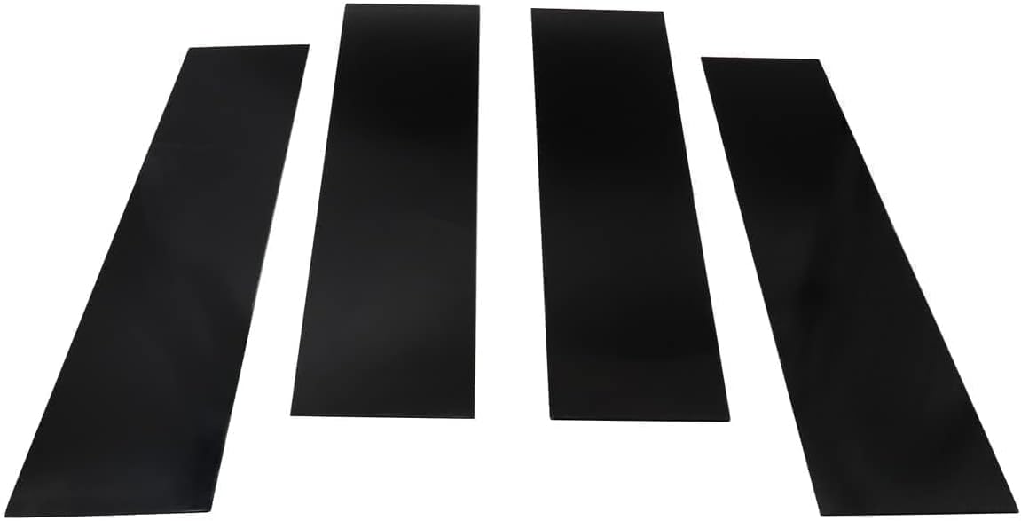 XQSMWF 4PCS Pillar Post Door Trim Set Glossy Black Compatible with Ford F150 Super Crew Fit for Lincoln Mark LT 2004-2014 Sticker Door Post Molded Cover Set, Cab Pillar Posts Door Cover Trim