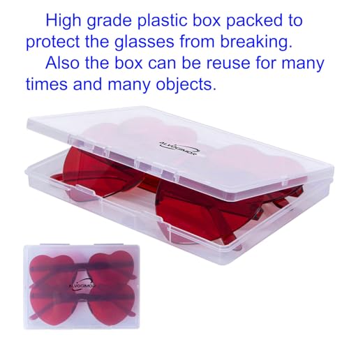 ALVOGIMOR 2 Pack Heart Shape Sunglasses,Colorful Rimless Sunglasses Transparent Heart Glasses Candy Color Eyewear3