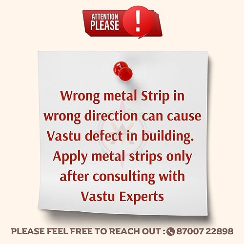 Image of Premium Metal Vastu Strips (Size L 10.2 Feet x W1 inch /25mm x 0.2 mm Gauge Thickness Vastu Remedies for Entrance, Toilet Correction and Zone Balancing - (Aluminium)