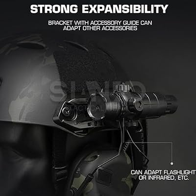 Tactical Helmet Mount Headset Earmuffs Bracket Adapter,For Ops Core Arc/M-Lok Rail,360Rotation Side Suspension Support Headphone Accessories
