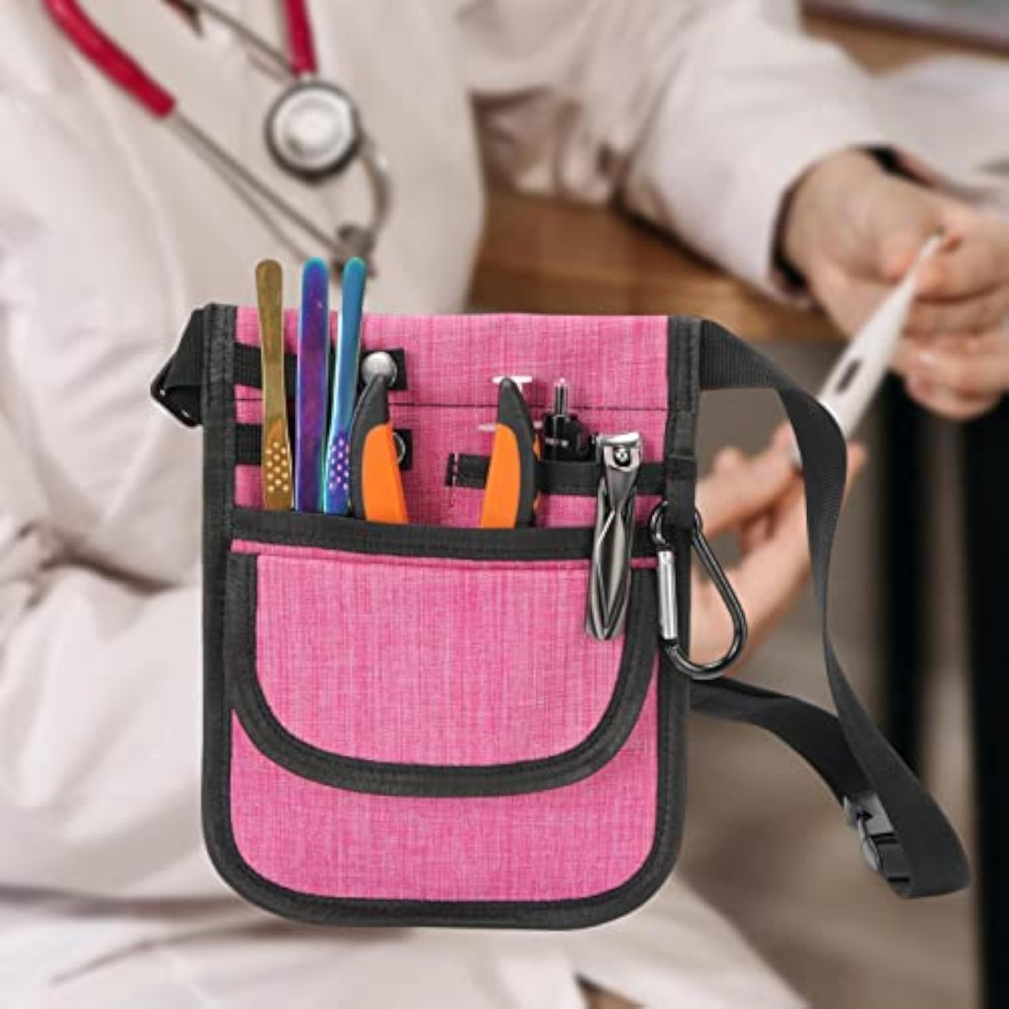 Nurse Fanny Pack Organizer Pouch Holder, Pink