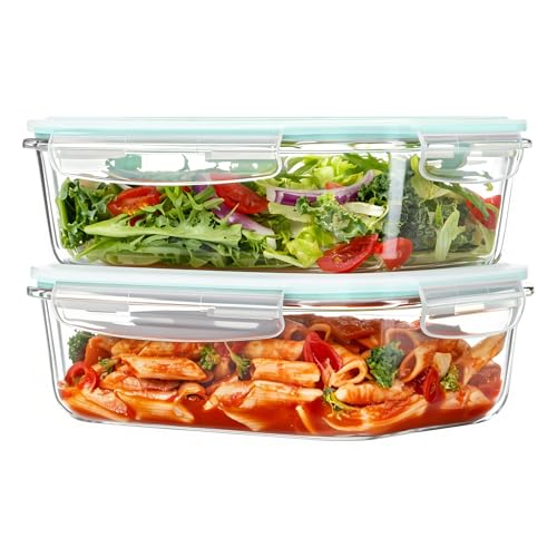 Image of Vtopmart 2Pack 1500ml /50.7oz Large Glass Storage Containers With Lids, Green