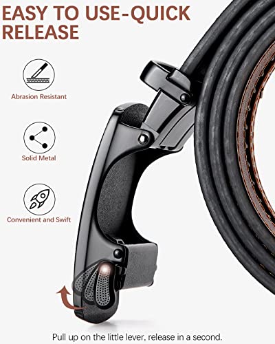 BOSTANTEN Men's Belt, Ratchet Belts for Men Leather Dress Casual with Adjustable Buckle, Cut for Fit4