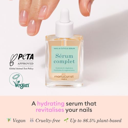 Manucurist - Sérum Complet, Soin Ongles Abimes, Hydrate et Régénère les Ongles et Cuticules - Texture Gel non gras - Bio-Sourcé à 86,5% - Made in France - 15ml