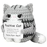 TECHEEL Gestrickte Katze Positive Geschenke Positive Katze Gehäkelter Katzen Pocket Hug Glücksbringer Katzen Positive Kartoffel Mutmacher Geschenke für Freunde Kollegen Familie