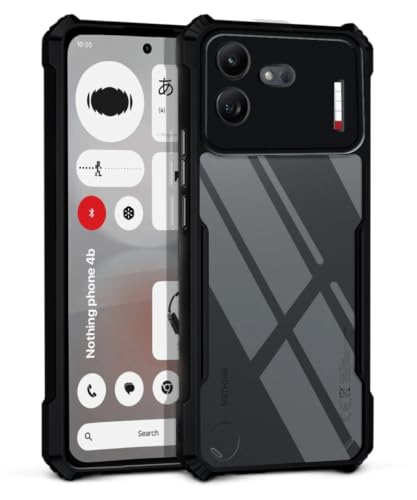 Image of WOW IMAGINE Shock Proof Clear Back Case Mobile Cover for Nothing Phone 4b 5G (Hard | Hybrid PC + TPU | Full Armour Device & Camera Protection | Black)
