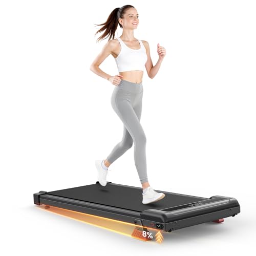 HomeFitnessCode Cinta de Correr 3 en 1 Plegable con Inclinación 5% – Walking Pad Eléctrico 8 km/h, Motor 2.5HP, Superficie Ancha 40 cm, Pantalla LCD y Mando, 140 kg – para Hogar y Oficina (Rosa)