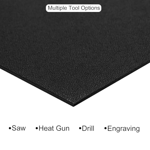 Image of ABS Plastic Sheet 8 x 12 Inch,Flexible Plastic Sheets 1 /12 Inch Thick Thermoplastic Sheet with Leather Texture Black for DIY Crafts Decors 2Pcs