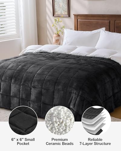 Image of Super Fuzzy Soft Sherpa Fleece Weighted Blanket, 15 lbs Dual Sided Fluffy Heavy Weighted Blankets for Adults - No Bunching with Double Layers of Soft Inner Lining (80 inchx 87 inch, 15 Pounds)