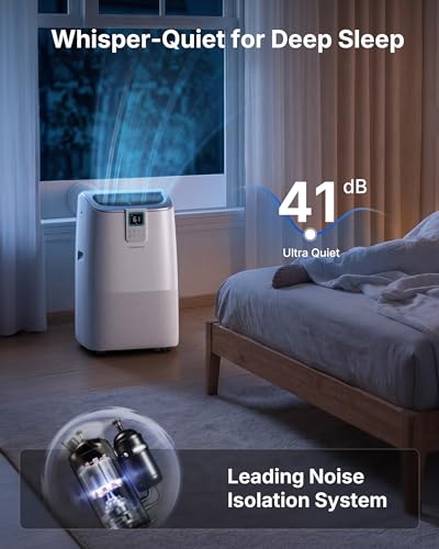 Image of 12,000 BTU Portable Air Conditioner for Rooms Up to 600 Sq.Ft, 41dB Ultra Quiet Portable AC Unit with App & Voice Control, 4-in-1 Cooling, Fan & Dehumidifier, Self-Evaporating System