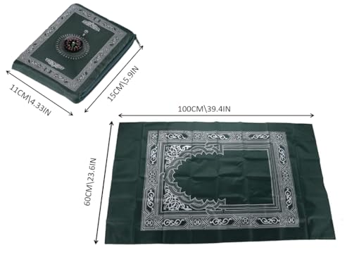 Tapete de oración de viaje con brújula verde miniatura 2