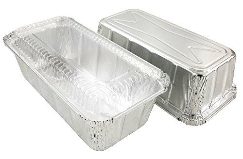 Pactogo 2 Lb. Aluminum Foil Loaf/Bread Pan Tins W/Clear Dome Lid (Pack Of 12 Sets) #TOP4