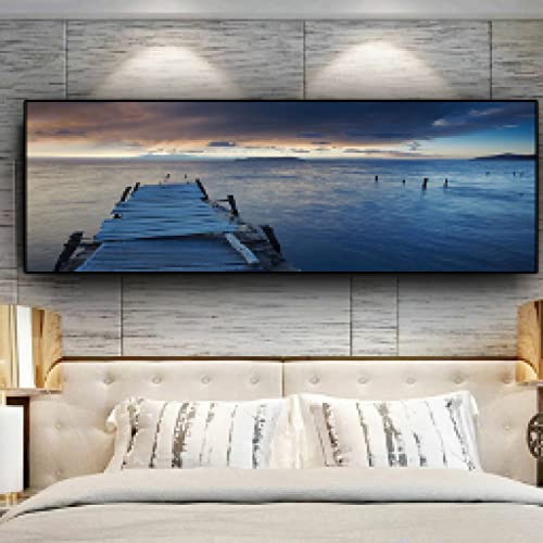 Peinture toile paysage mer eblouissante nettete impression HD salon 20x60cm