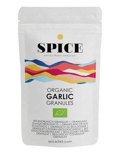SPICE Bio Knoblauch Pulver granuliert, 250g Knoblauchgranulat aus Ägypten, intensiver Geschmack & einfache Aufbewahrung, aromatisches Knoblauchpulver für zahlreiche Rezepte
