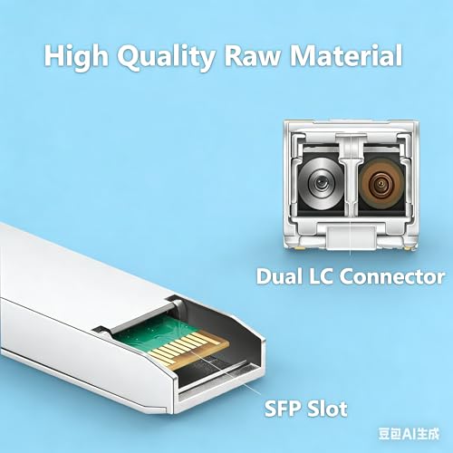 Image of 10GBase-LR SFP+ Transceiver, 10G Singlemode SFP+ Duplex LC Module,Compatible for Cisco SFP-10G-LR, Ubiquiti UF-SM-10G,Meraki,Mikrotik, Supermicro, Netgear,SMF,1310nm,10~20km,DDM,10Pack