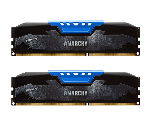 PNY Anarchy 16GB Kit (2x8GB) DDR3 1866MHz (PC3-14900) CL10 Desktop Memory (Blue) - MD16GK2D3186610AB