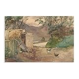 ANFOTCM Póster decorativo de acuarela de 1883 para decoración de pared, bar, restaurante, garaje, cafetería, 60 x 90 cm