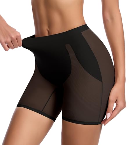Weygur Shapewear Shorts for Under Dresses Women Body Shaper Tummy Control Slip Shorts Invisible Underwear Thigh Slimmer Black
