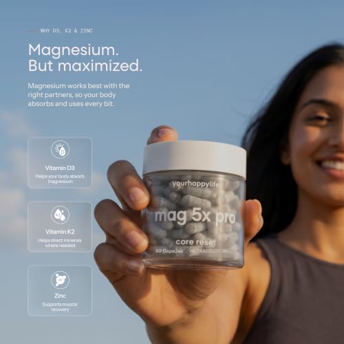 YourHappyLife 5X Magnesium Glycinate 330mg Vegan Capsules - Image 3