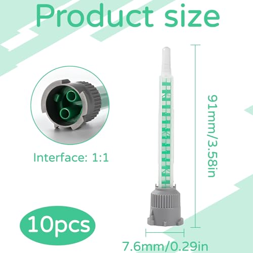 10 Stück Statikmischer Mischdüse,Statikmischer,Mischdüse,2k Kleber,Mischdüsen,Mischerspitzen,1:1 Mischerdüsen Für Kunststoffkleber Zweikomponentenkleber 2k Kleber Pistole