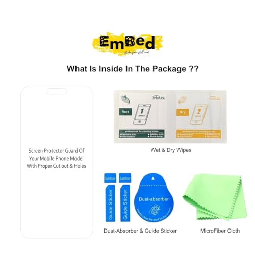 Image of Embed HD-Clear Screen Guard for Samsung Galaxy M01 Core - Harder or Durable Plastic & More Impact-Resistant Than Glass, with Free Installation Kit