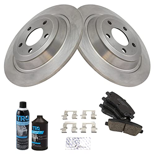 Image of TRQ Rear Brake Pad & Rotor Kit, with Chemical Kit Ceramic Compatible with 2015-2022 Ford Mustang