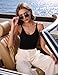 Imagen de Aottori Camiseta Tirantes Mujer Verano Cuello en V Espalda Descubierta Tank Top sin Mangas Basicas Camisola Costilla Slim Fit Tops Negro M