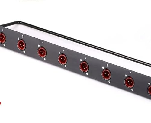 JOYBUYAU Rack Patch Panel 8 12 16 Way XLR Male Canon Connector 1U Speaker Mount for Professional Speaker Audio Cable DJ Mixer(1U-16D)