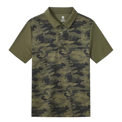 MoFiz Men's Athletic Polo Shirts Lightweight Quick Dry Fit Polo Golf Summer Camo/Stripe T-Shirts for Mens3