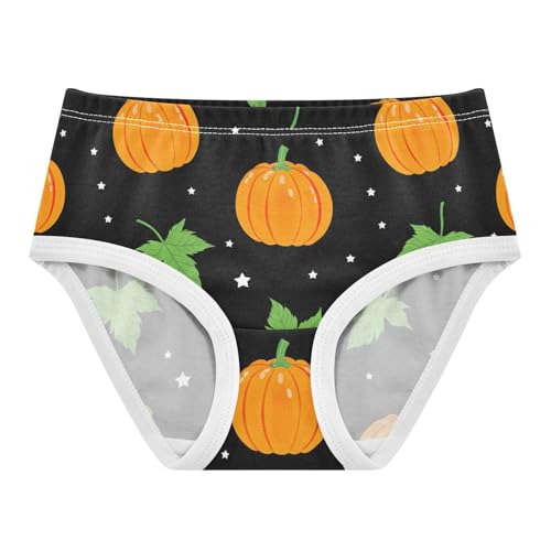 Cotton Toddler Underwear Custom Orange Pumpkins Black Panties Little Girl Animals Underpants Briefs 2t