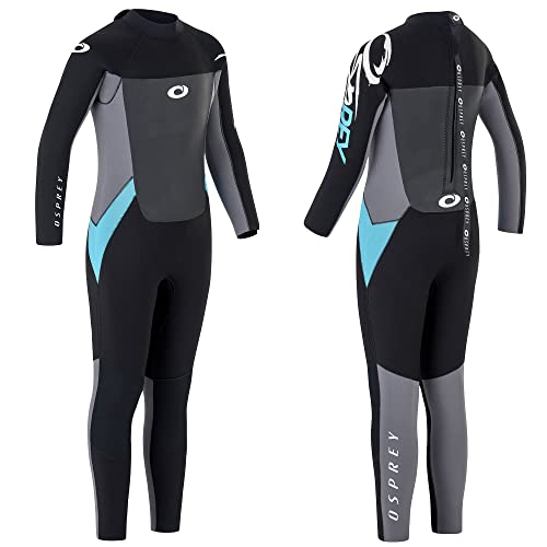 Osprey Girls' 5 Mm Full Length Winter Wetsuit for Kids, Black (schwarz blau), Large Short UK
