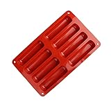 8 Cavity Long Strips Eclair Silicone Cake Pop Mold Cake Pop Maker Silicone Baking Molds Cake Handmade Baking supplies for Chocolate Cracker Bar Stick