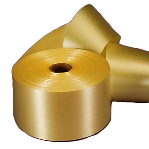 Papermart Yellow Embossed Poly Satin Ribbon, 2-3/4