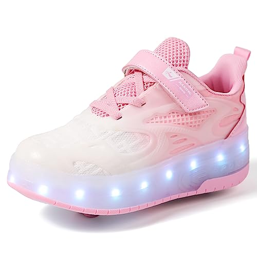 Ceieoe Kids Roller Shoes - Upgraded 2 Wheels 16 Led Colorful Model Rechargeable Fashions Boys Girls Sneaker Retractable Skateboarding Shoes For Beginner Balanced Party Birthday Christmas Best Gift thumb #1