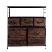 Wakects Commode avec 7 tiroirs et étagère - Style Industriel - Meuble de Rangement Armoire pour Couloir, Chambre à Coucher, Salon, Cuisine - Marron Vintage - 85 x 80 x 29,5 cm
