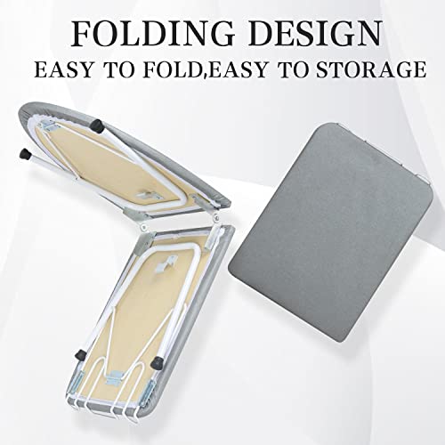 ZOES HOMEWARE Tabletop Ironing Board,Portable Iron Board with Iron Rest, Foldable Small Ironing Board with Heat Resistant Cover and 100% Cotton Pad, 31.5"x11.8"x7", Grey by ZOES HOMEWARE - Image 3