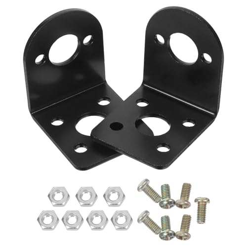 LIFKOME 2pcs Motor Mount Holder: Black Iron Mounting Bracket - Anti-Vibration Hardware Fitting - Compatible with Rc Electric Motors for 370/380/390