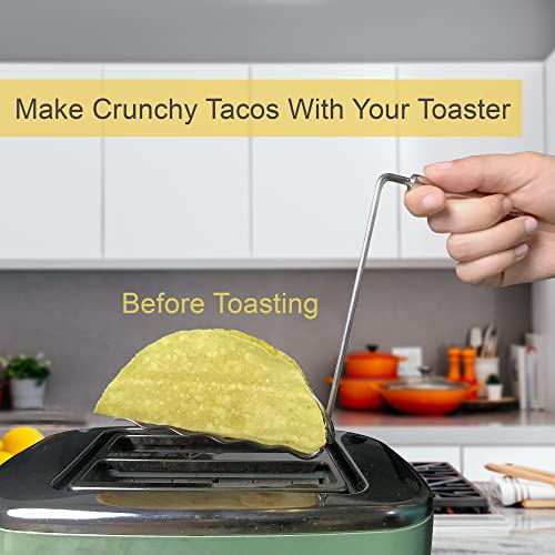 2 Upgraded Stainless Steel Taco Shell Toaster For A Toaster Or For Deep Frying | Taco Shell Warmer | Only For Soft Shell | Easy Crispy Taco Tools For Taco Tuesday #TOP1