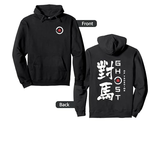 Ghost of Tsushima Front and Back Kanji and Logo Video Game Pullover Hoodie