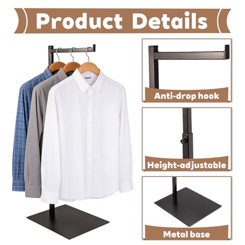Orchidleaf Standing Clothes Rack, 18\" - 32\" Height Adjustable Metal Shirt Display Stand, Freestanding Clothing Display Rack for Closet, Bedroom, Living Room, Entryway
