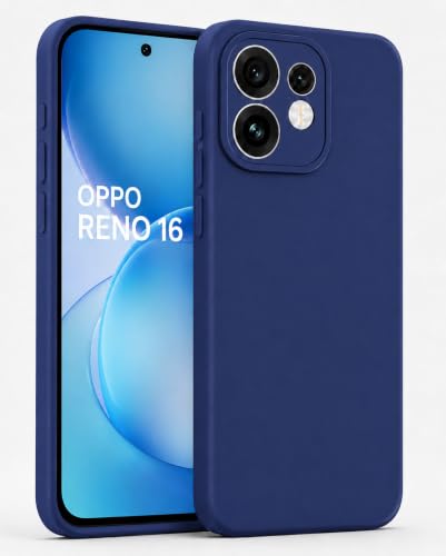 Image of FIRST MART Matte Silicone Back Cover for Oppo Reno 16 - Blue