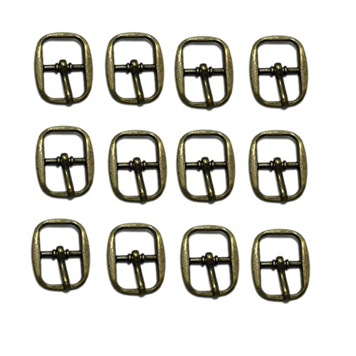 50Pcs Single Prong Belt Buckle Metal Rectangle Prong Pin Shoe Needle Center Bar Buckle For Making Doll Clothes Shoes Bags Belt (Bronze Tone) #TOP6