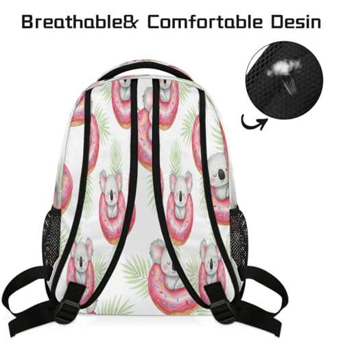 Mochila escolar de viaje para niños de koalas con compartimento para libros de 15.6" 4