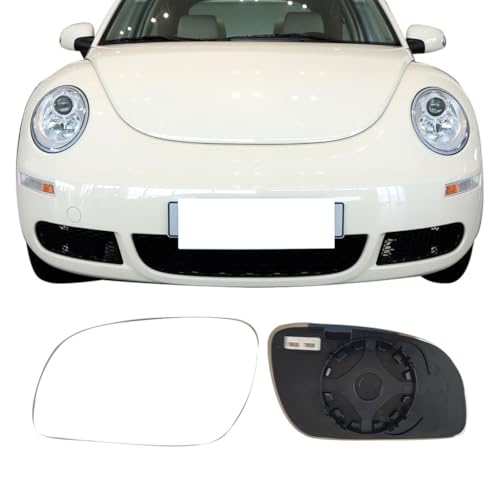 Driver Side Mirror Replacement Glass for Volkswagen Beetle 2001-2010,Backing Plate Power Heated Left Side View Mirror Glass for VW Beetle 2001 2002 2003 2004 2005 2006 2007 2008 2009 2010