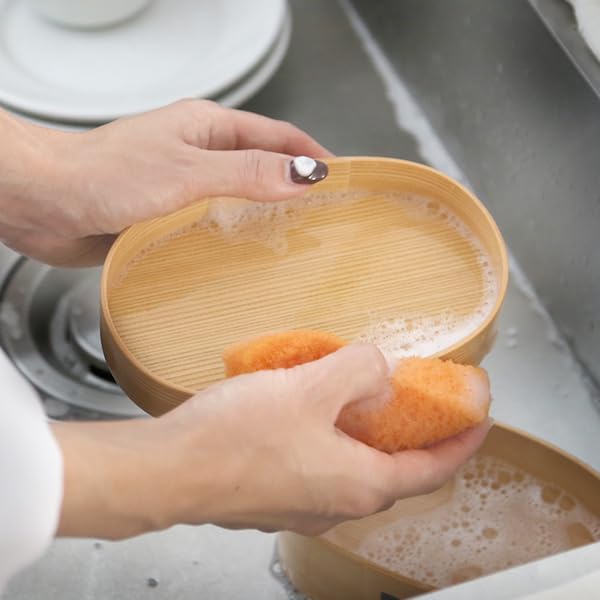 Image of Odate Kogeisha 2380 Akita Cedar inchMagewappa inch Bento Box, Parent-child Bento Box, Large Diameter 6.5 x Height 2.0 inches (16.4 x 5 cm), Capacity Approx. 13.5 fl oz (400 ml), Made in Japan